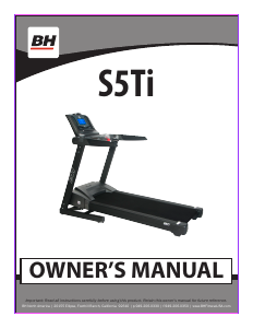 Manual BH Fitness ST5i Treadmill