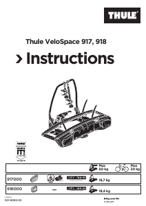 Руководство Thule VeloSpace 917 Устройство для перевозки велосипедов