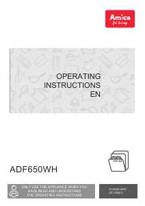 Manual Amica ADF650WH Dishwasher