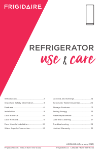 Manual Frigidaire FPRU19F8WF Refrigerator