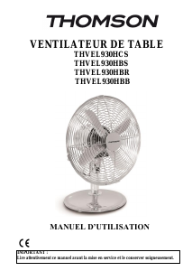 Mode d’emploi Thomson THVEL930HCS Ventilateur