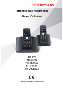 Mode d’emploi Thomson TH-200DW Beryl Téléphone sans fil