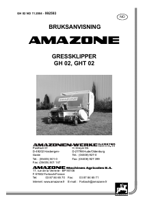 Bruksanvisning Amazone GH 02 Gressklipper