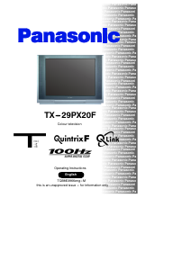 Bedienungsanleitung Panasonic TX-29PX20F Fernseher