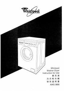 Manual Whirlpool AWG 3800 Washer-Dryer