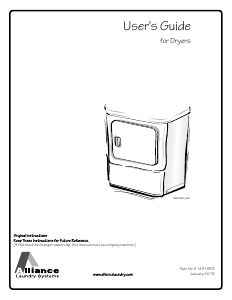 Manual Speed Queen ADEE9RGS173TW01 Dryer