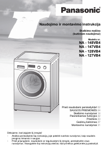 Vadovas Panasonic NA-128VB4 Skalbimo mašina