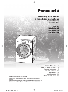 Manual Panasonic NA-140VS4 Washing Machine