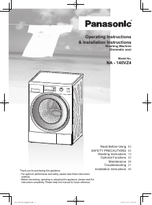 Manual Panasonic NA-140VZ4 Washing Machine