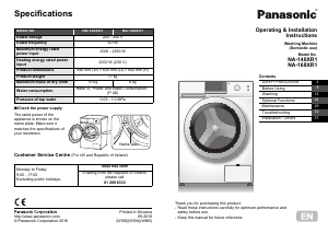 Manual Panasonic NA-140XR1 Washing Machine