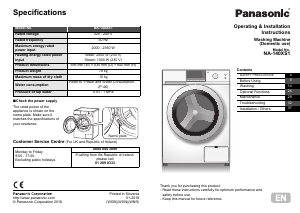 Manual Panasonic NA-140XS1 Washing Machine