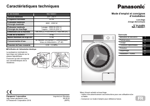 Mode d’emploi Panasonic NA-140XS1 Lave-linge