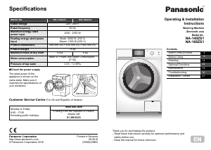 Manual Panasonic NA-140ZS1 Washing Machine