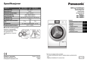 Bruksanvisning Panasonic NA-140ZS1 Vaskemaskin