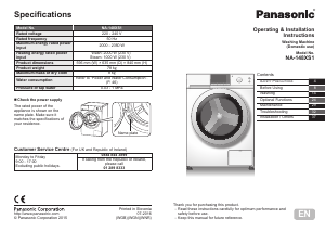 Manual Panasonic NA-148XS1 Washing Machine