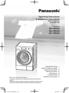 Manual Panasonic NA-168VG4 Washing Machine