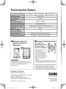 Bedienungsanleitung Panasonic NA-16VX1 Waschmaschine