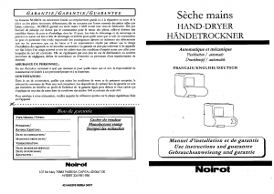 Mode d’emploi Noirot 2510 Automatic Sèche-mains