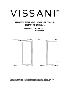 Manual Vissani HVBC31ST Wine Cabinet