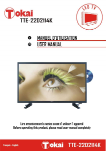 Manual Tokaï TTE-22D2114K LED Television