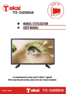 Manual Tokaï TTE-24D1804K LED Television