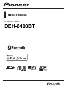 Mode d’emploi Pioneer DEH-6400BT Autoradio