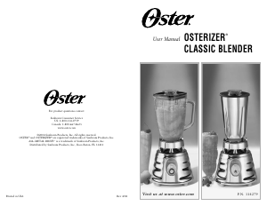Manual Oster Osterizer Classic Blender