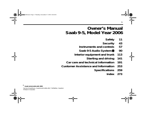 Handleiding Saab 9-5 (2006)