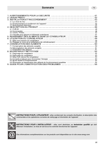 Mode d’emploi Smeg CVB20LP Congélateur