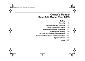 Handleiding Saab 9-5 (2009)