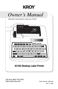 Handleiding Kroy K4100 Labelprinter