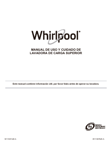 Manual de uso Whirlpool 8MWTWLA31WJG Lavadora