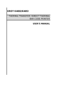 Manual Kroy K4653 Label Printer