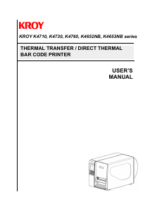 Manual Kroy K4653NB Label Printer