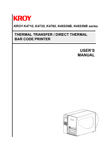 Manual Kroy K4710 Label Printer