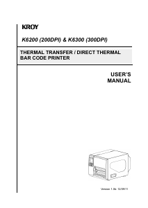 Manual Kroy K6300 Label Printer
