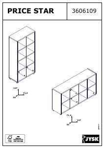 Manual JYSK Price Star (72x147x34) Bookcase