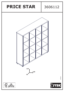 Priručnik JYSK Price Star (141x147x34) Polica za knjige