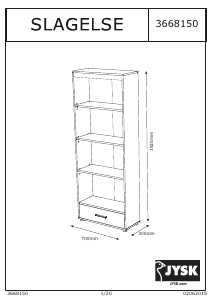 Manual JYSK Slagelse (70x183x30) Bookcase