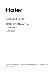 Instrukcja Haier LE32A650CF Telewizor LED