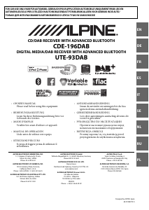 Mode d’emploi Alpine CDE-196DAB Autoradio