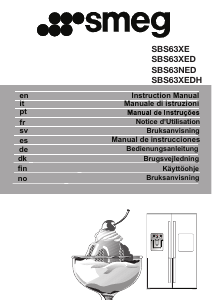 Bruksanvisning Smeg SBS63XED Kjøle-fryseskap