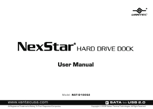 Handleiding Vantec NST-D100S2 NexStar Hard drive dock