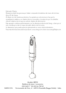 Manual de uso Smeg HBF02CREU Batidora de mano