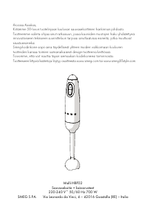 Käyttöohje Smeg HBF02RDEU Sauvasekoitin