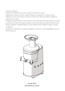 Instrukcja Smeg SJF01BLEU Sokowirówka