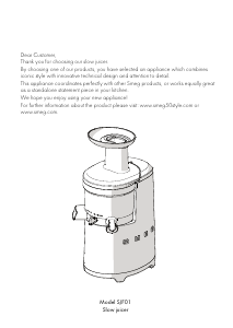 Manual Smeg SJF01BLEU Juicer