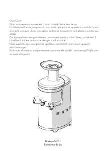 Mode d’emploi Smeg SJF01CREU Presse-fruits