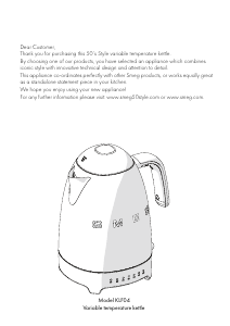 Handleiding Smeg KLF04PBEU Waterkoker