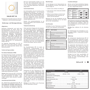 Bedienungsanleitung Salus ERT 20 Thermostat